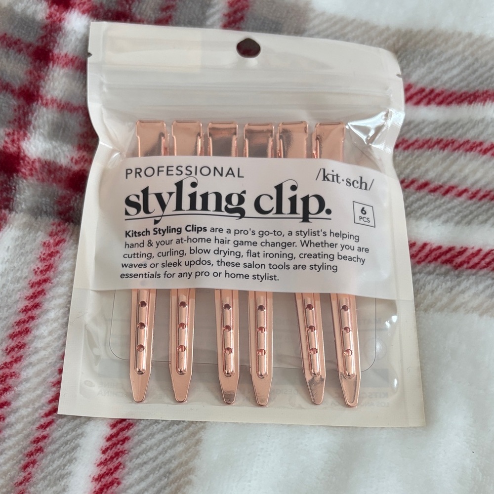 Kitsch Metallic Rose Hair Clips
